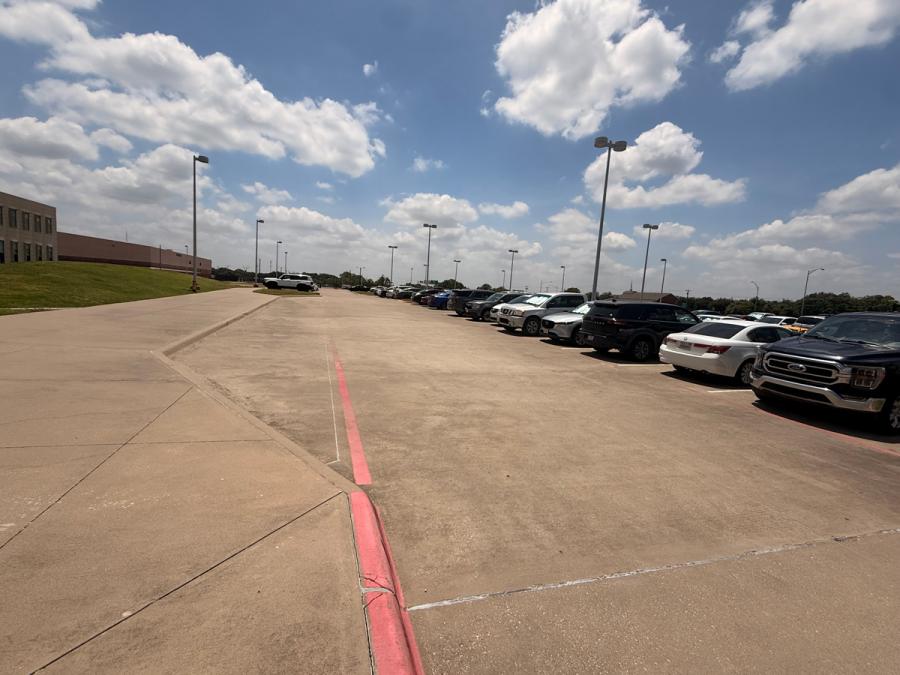 Food trucks are allowed to park at the BRIC in the cutout area near the front of the building, which provides convenient pedestrian access from the main entrance.
